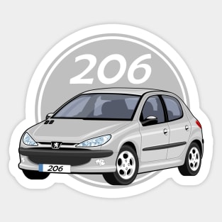 car peugeot 206 sporty cartoon vector grey Sticker